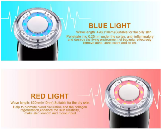 ThermaGlow Facial Ion Beauty Massager – Ultrasonic & Color Light Therapy Skin Care Tool