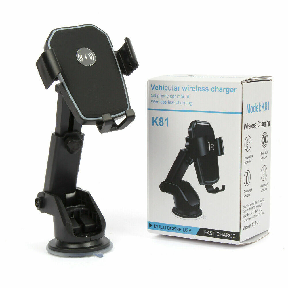 Qi Wireless Car Charger Mount – 2-in-1 Fast Charging Phone Holder for All Qi-Enabled Devices