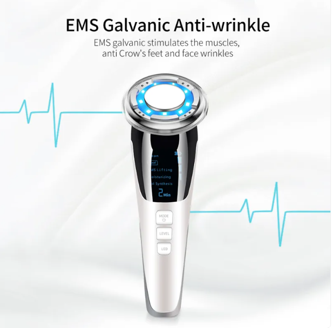 ThermaGlow Facial Ion Beauty Massager – Ultrasonic & Color Light Therapy Skin Care Tool