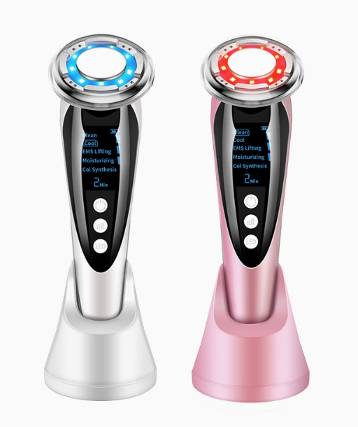 ThermaGlow Facial Ion Beauty Massager – Ultrasonic & Color Light Therapy Skin Care Tool