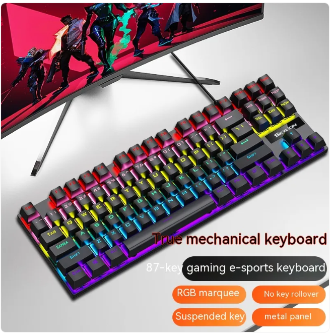K87 Mechanical Wired Keyboard – RGB Gaming & Office Keyboard with Metal Build