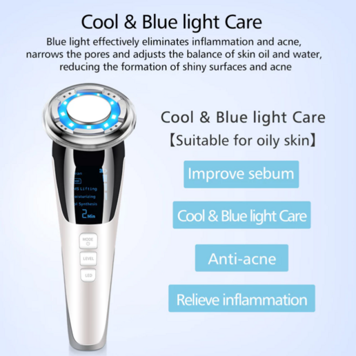 ThermaGlow Facial Ion Beauty Massager – Ultrasonic & Color Light Therapy Skin Care Tool