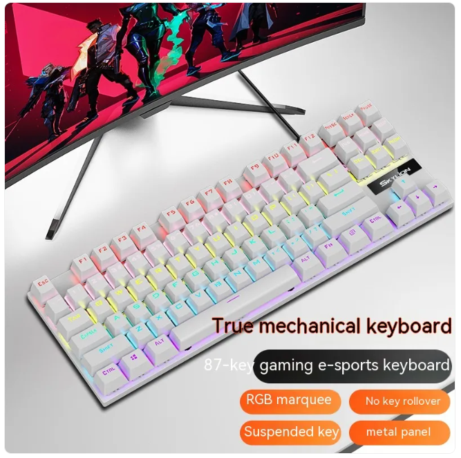 K87 Mechanical Wired Keyboard – RGB Gaming & Office Keyboard with Metal Build