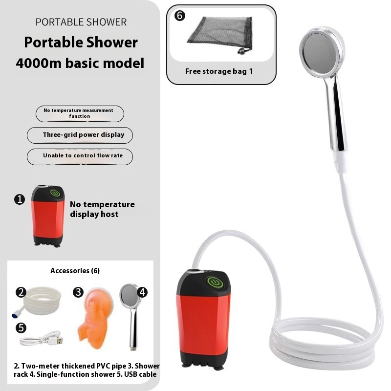 Portable Outdoor Shower – Rechargeable Camping Shower with Digital Display