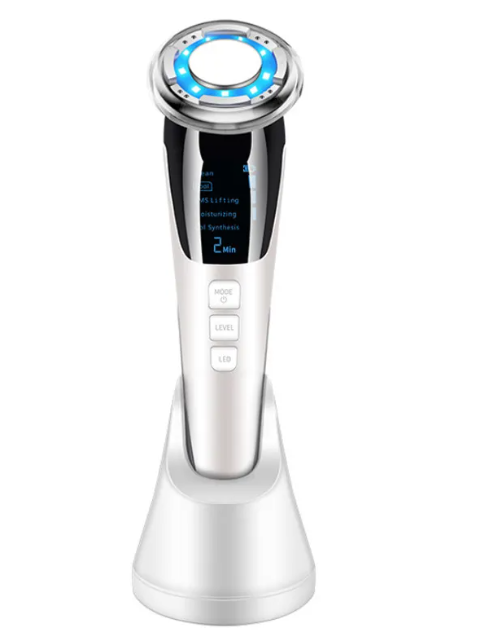 ThermaGlow Facial Ion Beauty Massager – Ultrasonic & Color Light Therapy Skin Care Tool