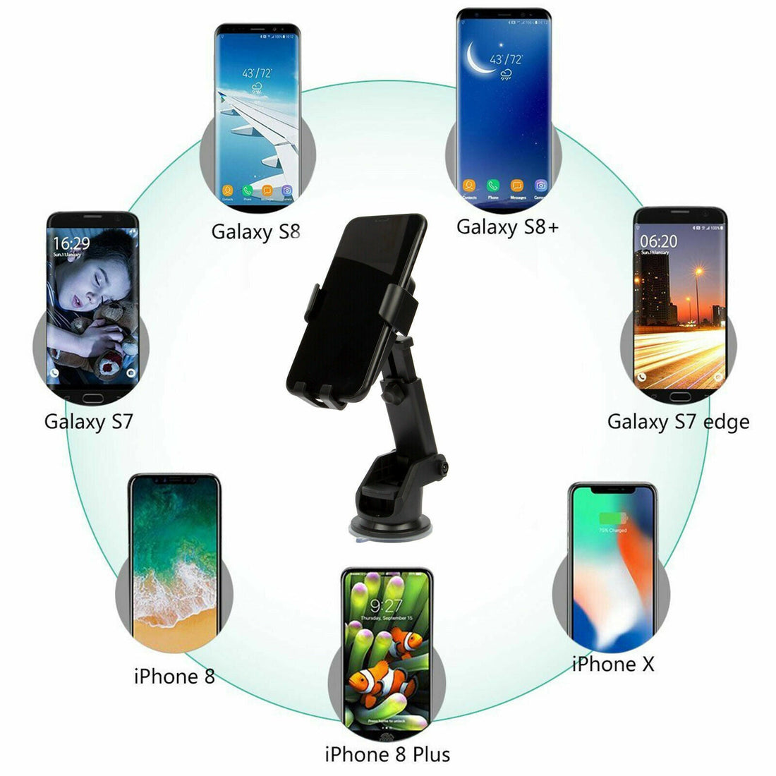 Qi Wireless Car Charger Mount – 2-in-1 Fast Charging Phone Holder for All Qi-Enabled Devices