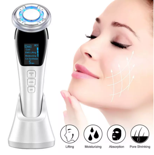 ThermaGlow Facial Ion Beauty Massager – Ultrasonic & Color Light Therapy Skin Care Tool