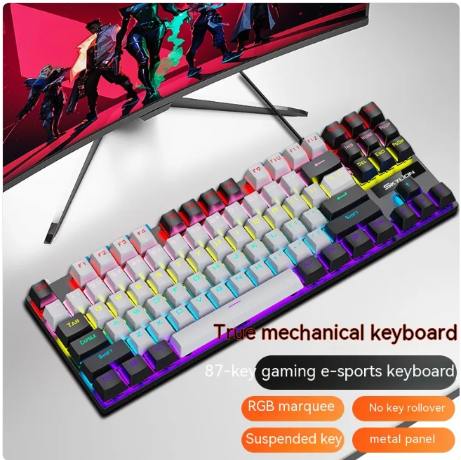 K87 Mechanical Wired Keyboard – RGB Gaming & Office Keyboard with Metal Build