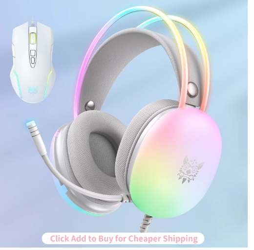 RGB Gaming Headset with Microphone – Noise-Canceling, Immersive Sound for PC & Console