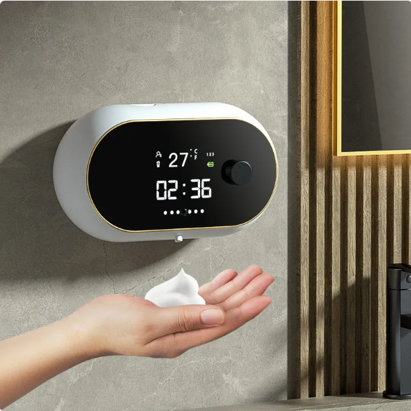 Touchless Automatic Foam Soap & Hand Sanitizer Dispenser – Wall Mounted, USB Rechargeable
