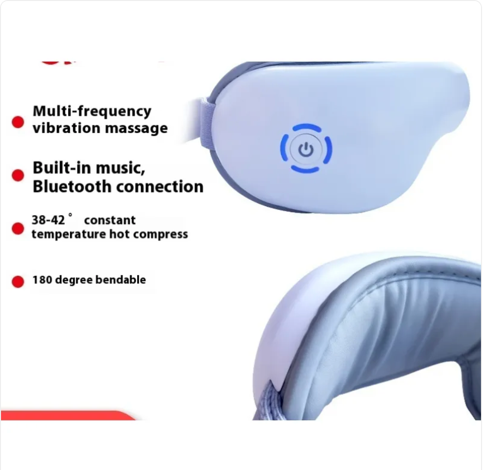 Bluetooth Eye Massager – Heated Vibration Therapy for Eye Relief & Relaxation