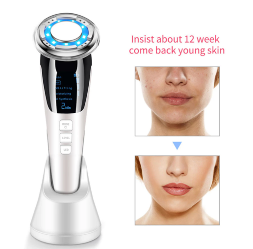 ThermaGlow Facial Ion Beauty Massager – Ultrasonic & Color Light Therapy Skin Care Tool