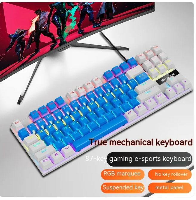 K87 Mechanical Wired Keyboard – RGB Gaming & Office Keyboard with Metal Build