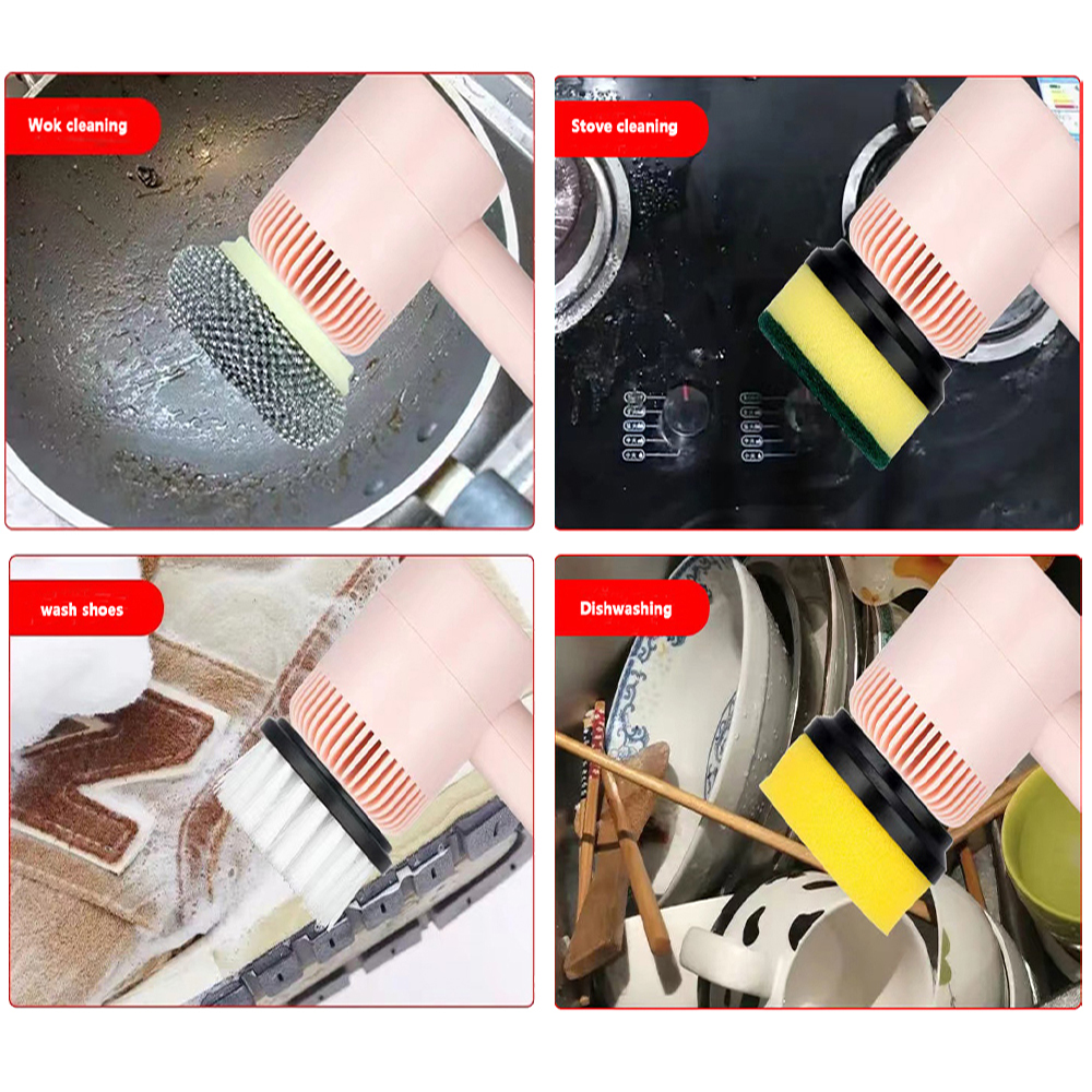 Electric Cleaning Brush – Rechargeable Multifunctional Scrubber with Multiple Brush Heads