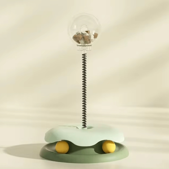 Interactive Cat Slow Feeder Toy – Food Dispensing Ball Track Game