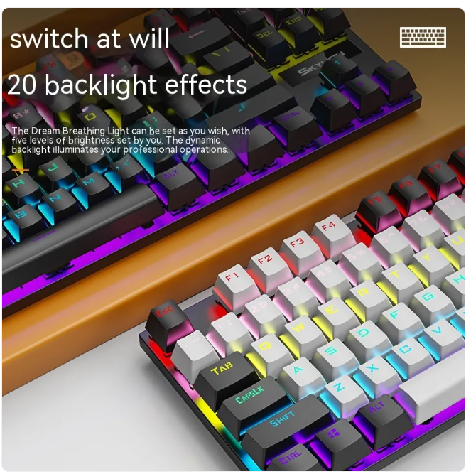 K87 Mechanical Wired Keyboard – RGB Gaming & Office Keyboard with Metal Build