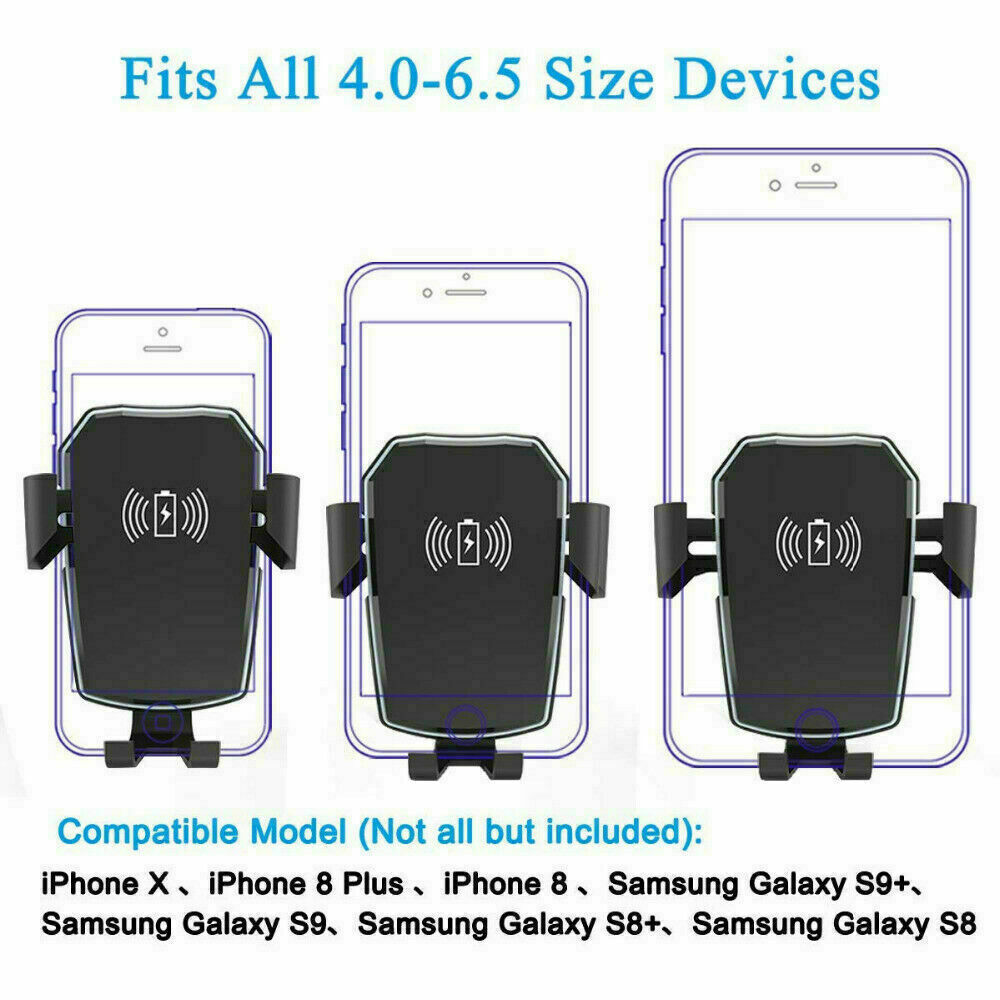 Qi Wireless Car Charger Mount – 2-in-1 Fast Charging Phone Holder for All Qi-Enabled Devices