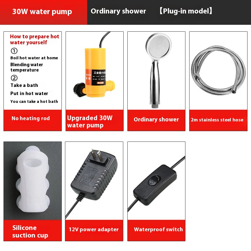 Portable Outdoor Shower – Rechargeable Camping Shower with Digital Display