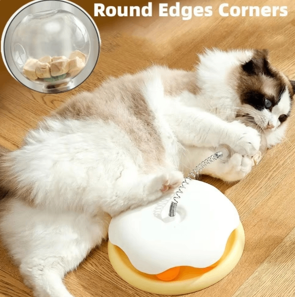 Interactive Cat Slow Feeder Toy – Food Dispensing Ball Track Game