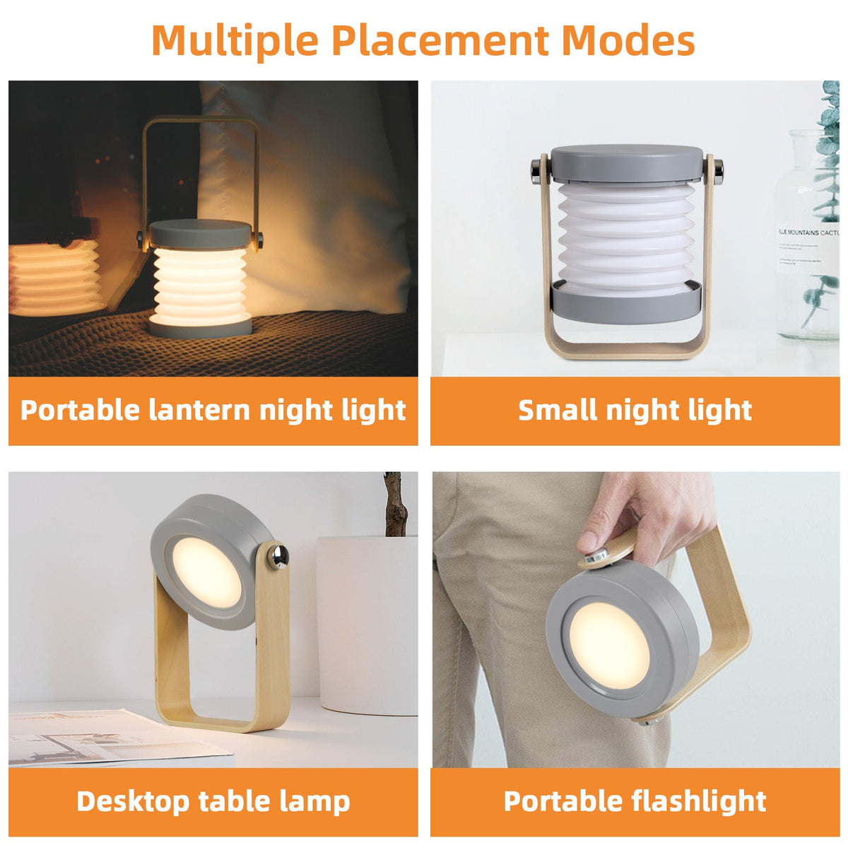 Telescopic LED Camping Lantern – Foldable USB Night Light with 3D Creative Design
