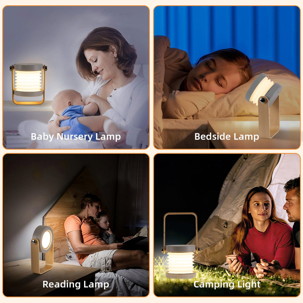 Telescopic LED Camping Lantern – Foldable USB Night Light with 3D Creative Design