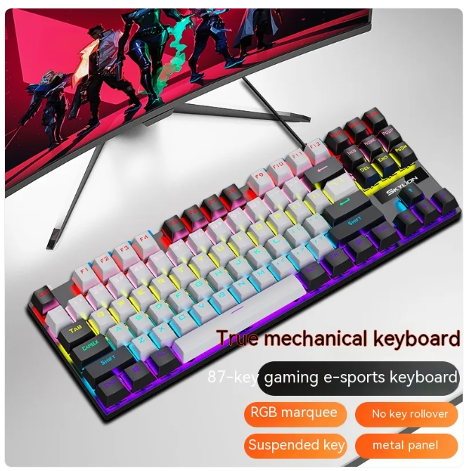 K87 Mechanical Wired Keyboard – RGB Gaming & Office Keyboard with Metal Build