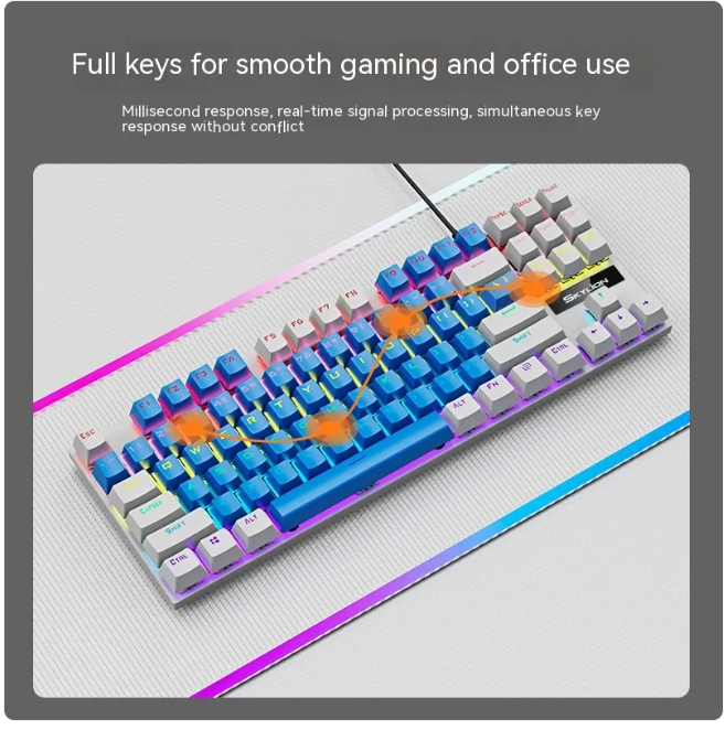 K87 Mechanical Wired Keyboard – RGB Gaming & Office Keyboard with Metal Build