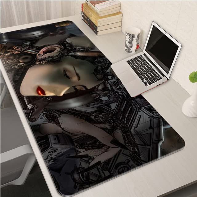 XXL Gaming Mouse Pad – Large Desk Mat for PC Gamers | Anime Cyberpunk Design | Black