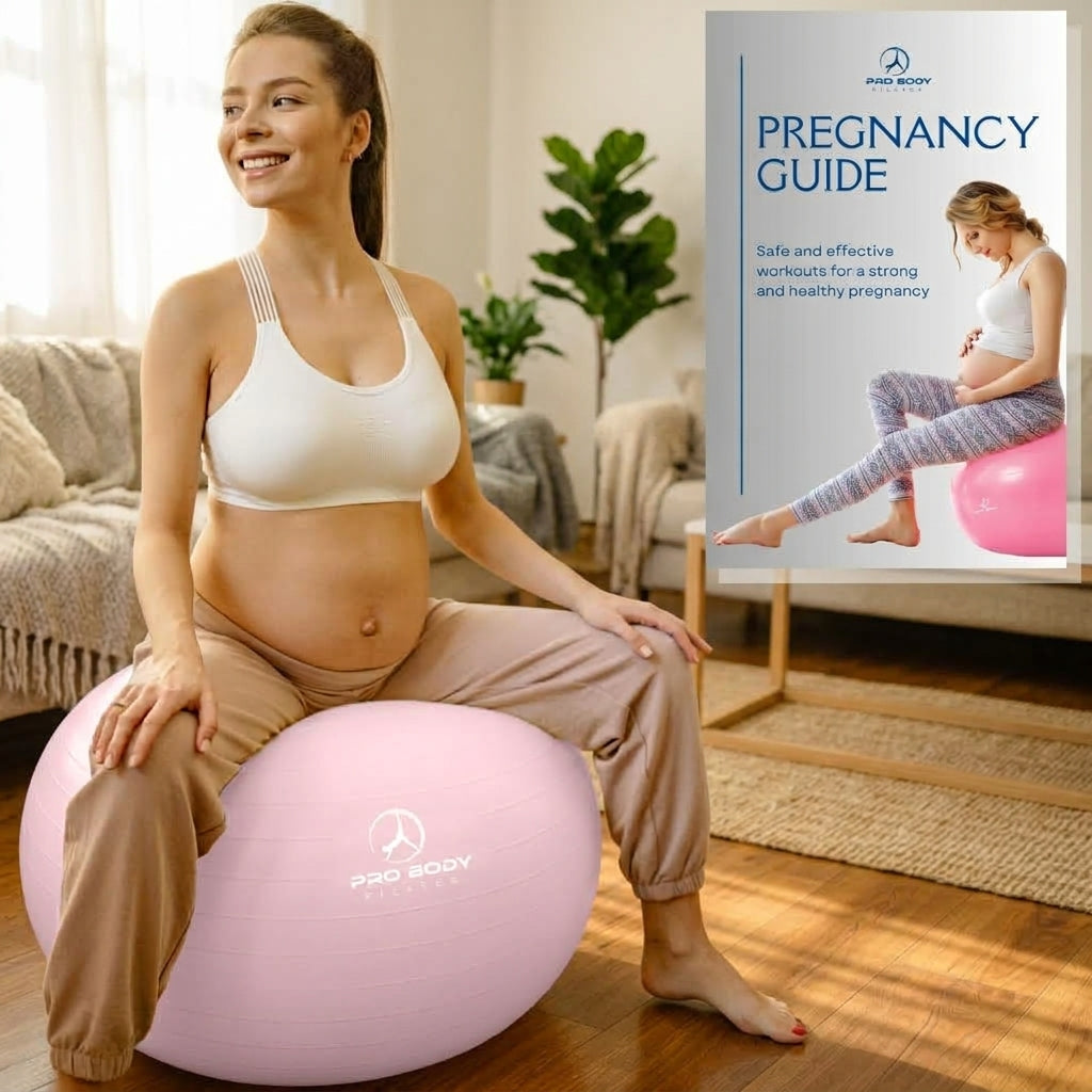 ProBody Pilates Pregnancy Birthing Ball with Book – Anti-Burst Labor & Exercise Ball