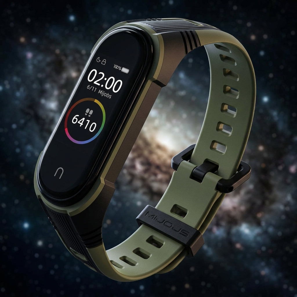 Waterproof Silicone Sport Strap for Xiaomi Mi Band 5/6/7 & Amazfit Band 5 – Army Green